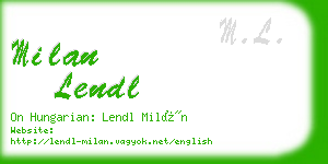 milan lendl business card